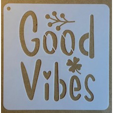 Sjabloon 15 x 15 cm - tekst Good vibes