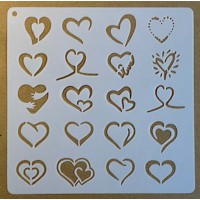 Sjabloon 15 x 15 cm - Harten 20 Sjabloon 15 x 15 cm - Harten 20