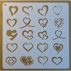 Sjabloon 15 x 15 cm - Harten 20