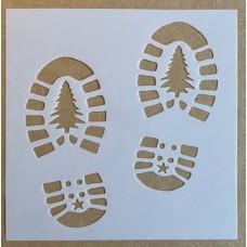 Sjabloon 15 x 15 cm - Kerstlaars afdruk