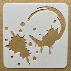 Sjabloon 10 x 10 cm - Spetters, spatten en vlekken 01 Sjabloon 10 x 10 cm - Spetters, spatten en vlekken 01