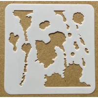 Sjabloon 10 x 10 cm - Spetters, spatten en vlekken 03