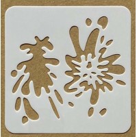 Sjabloon 10 x 10 cm - Spetters, spatten en vlekken 06