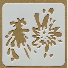 Sjabloon 10 x 10 cm - Spetters, spatten en vlekken 06 Sjabloon 10 x 10 cm - Spetters, spatten en vlekken 06
