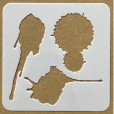 Sjabloon 10 x 10 cm - Spetters, spatten en vlekken 07 Sjabloon 10 x 10 cm - Spetters, spatten en vlekken 07
