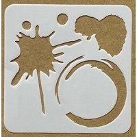 Sjabloon 10 x 10 cm - Spetters, spatten en vlekken 09