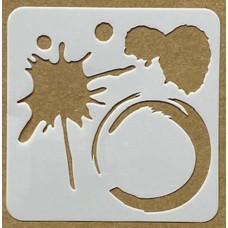 Sjabloon 10 x 10 cm - Spetters, spatten en vlekken 09