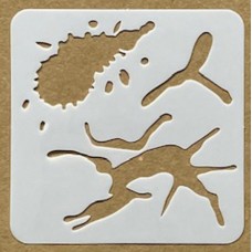 Sjabloon 10 x 10 cm - Spetters, spatten en vlekken 14