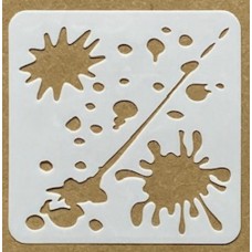 Sjabloon 10 x 10 cm - Spetters, spatten en vlekken 15 Sjabloon 10 x 10 cm - Spetters, spatten en vlekken 15