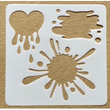Sjabloon 10 x 10 cm - Spetters, spatten en vlekken 21 Sjabloon 10 x 10 cm - Spetters, spatten en vlekken 21