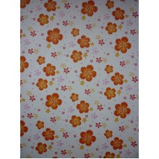 Decoupage papier wit met bloemen in geel, oranje en roze