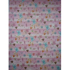 Decoupage papier roze met hartjes, bloemetjes en vlinders