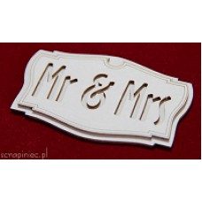 Chipboard plaquette Mr & Mrs