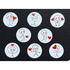 Sluitstickers Stokmannetje valentijn