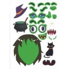 Halloween face sticker - Heks
