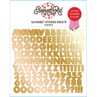 Alfabet stickers - Valentine goud