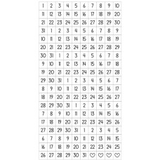 Day to day calendar number stickers