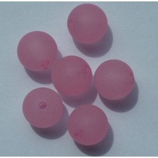 Kunststof kralen mat roze 14 mm