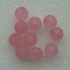Kunststof kralen mat roze 10 mm