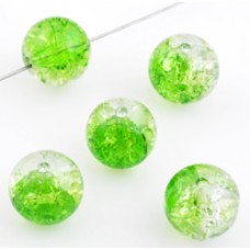 Glaskralen crackle groen 10 mm