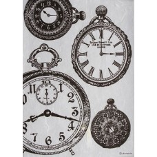 Rijstpapier A4 Black and white clocks