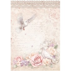 Rijstpapier A4 Romance forever - doves Rijstpapier A4 Romance forever - doves
