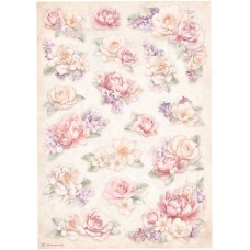 Rijstpapier A4 Romance forever - floral background Rijstpapier A4 Romance forever - floral background