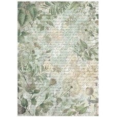 Rijstpapier A4 Herbarium silvae - leaves background