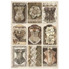 Rijstpapier A4 Old lace Corsets