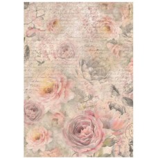 Rijstpapier A4 Shabby rose pattern