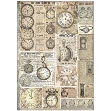 Rijstpapier A4 Brocante antiques clocks