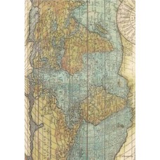 Rijstpapier A4 Around the world map