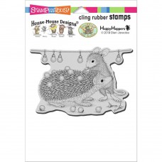 Clingstamp house mouse - Holiday hedgehog