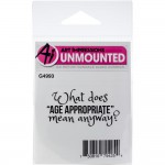 Clingstamp tekst 'What does age ….' Clingstamp tekst 'What does age ….'